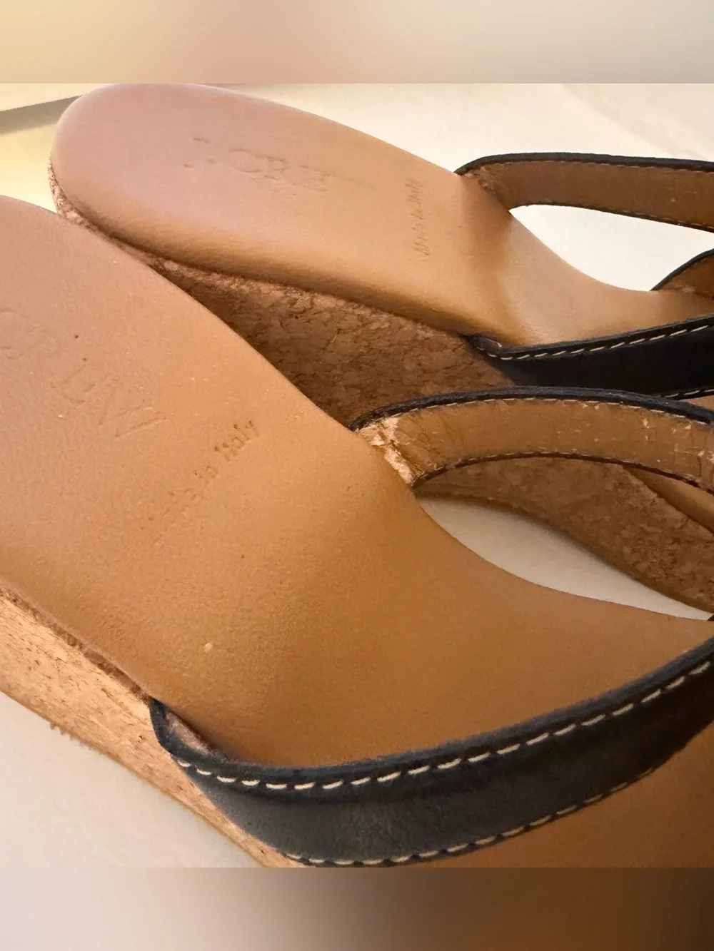 JCREW Women’s Dark Brown Strap Cork Wedge Sandals